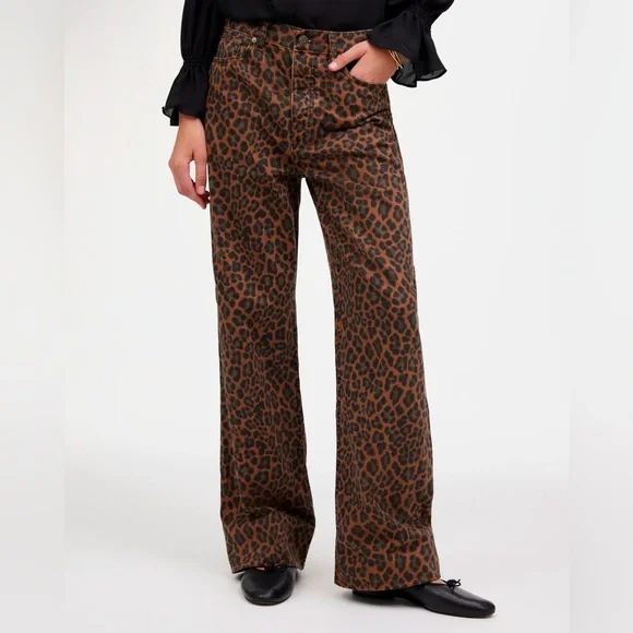Leopard Print Women Jeans - Picture 2 of 14